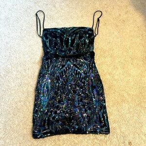 Black sequin homecoming dress